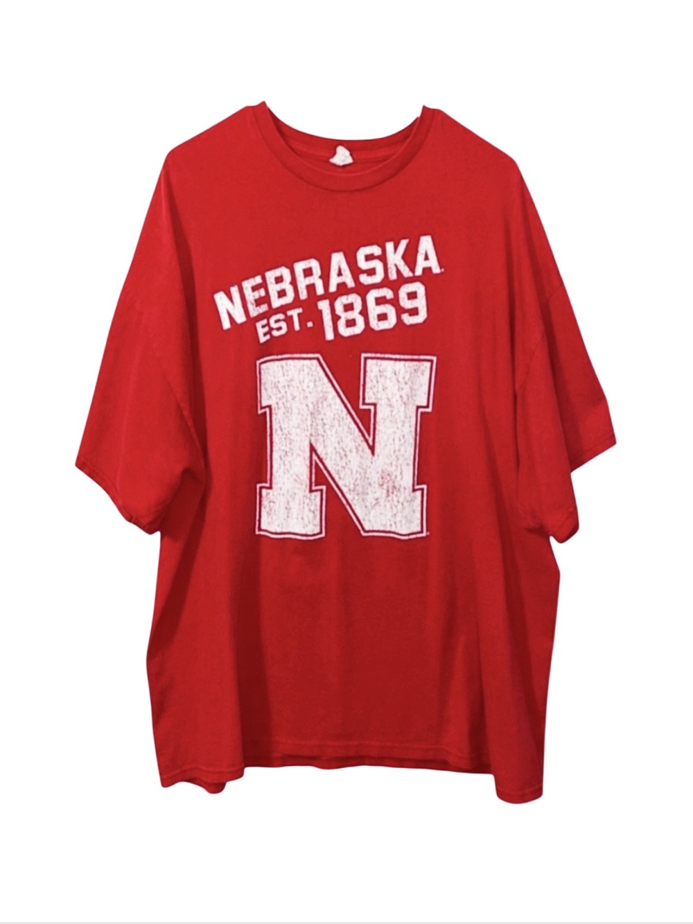 GILDAN Men's Nebraska Red And White Short Sleeve Shirt Size XXL
